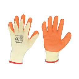 Manusi de lucru din bumbac cu latex galben-portocaliu, marimea 10, Breckner Germany