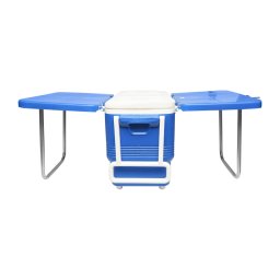 Lada frigorifica pentru picnic 45L albastra cu masa pliabila Breckner