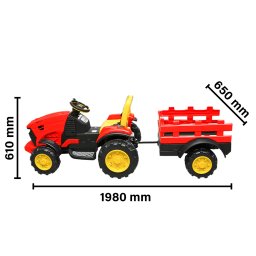 Tractor electric pentru copii cu remorca, telecomanda si baterie