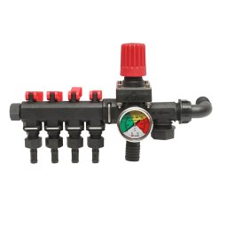 Distribuitor cu 4 cai pentru erbicidator, cu manometru cu glicerina