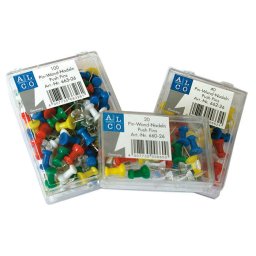 Accesorii birotica Pioneze panou pluta, 20/cutie, ALCO - asortate