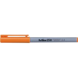 Permanent marker ARTLINE 250, corp plastic, varf rotund 0.4mm - portocaliu