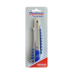 Accesorii birotica Cutter premium Optima, lama 18mm SK5, sina metalica, zinc cu rubber grip