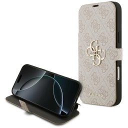Husa Husa pentru iPhone 17 Pro Max - Guess Book 4G Metal Logo (GUBKP17X4GMGPI) - Pink