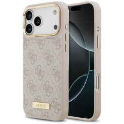 Husa Husa pentru iPhone 17 Pro Max - Guess Hardcase 4G Logo Plate MagSafe (GUHMP17XU4GPRP) - Pink