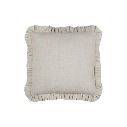 Pernă Decorativă Aline 40X40 Cm, Culoare Bej, Cu Volan, 81% Bumbac 19% In