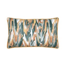 Pernă decorativă Zita 30X50 cm, culoare verde/muștar, 100% bumbac
