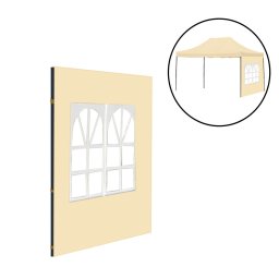Perete lateral pentru foisor pliabil 3x4 m, cu fereastra, prelata bej Leziter