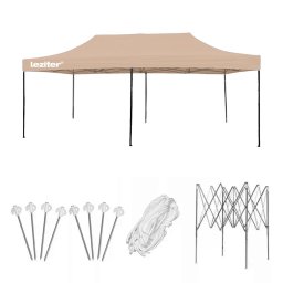 Foisor de gradina pliabil Leziter 3x6 m, bej, cu prelata Oxford 420D