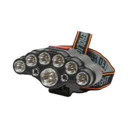 Lanterna frontala LED reincarcabila USB-C, 9 LED-uri, 1300 lm, 4 moduri
