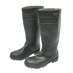 Cizme de lucru din PVC negru cu bombeu din otel, marimea 46, Breckner