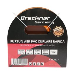 Furtun aer compresor 10 m din PVC cu cuplare rapida universala Breckner
