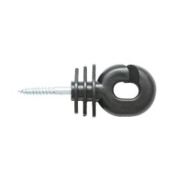 Izolator compact negru pentru gard electric, filet 5,9 mm, 111x40 mm