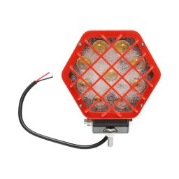 Lampa proiector LED hexagonala 27W cu 9 LED-uri si grilaj rosu