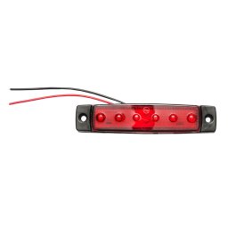 Lampa laterala de gabarit LED rosie 12-24V, 6 LED-uri, Breckner