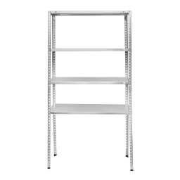 Raft metalic galvanizat cu 4 polite, 147x75x30 cm, 45 kg/polita
