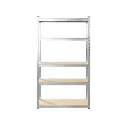 Raft metalic galvanizat cu 5 polite MDF, 180x100x30 cm, 250 kg/polita
