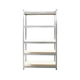 Raft metalic galvanizat cu 5 polite MDF, 180x100x45 cm, 250 kg/polita