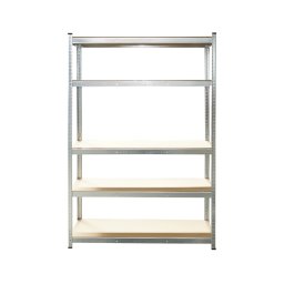 Raft metalic galvanizat cu 5 polite MDF, 180x120x45 cm, 175 kg/polita