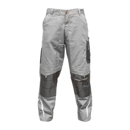 Pantaloni de lucru gri cu negru din poliester si bumbac, marimea S, Breckner