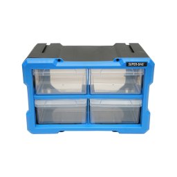 Cutie de depozitare modulara din plastic albastru cu 4 sertare, Breckner Germany