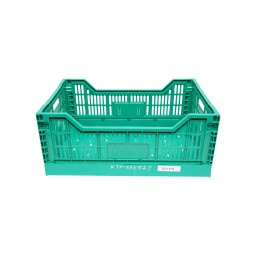 Lada din plastic pliabila verde pentru depozitare, 595x395x250 mm