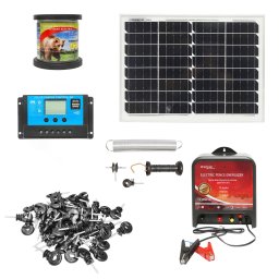 Kit gard electric 12V 14J cu panou solar 20W, sarma 1000 m si 100 izolatori