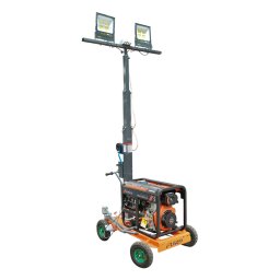 Turn de iluminat LED mobil telescopic 4x200W cu generator diesel 4.8 m
