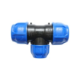 Teu reductie cu compresiune D40x32x40 mm PN16 pentru irigatii Poelsan