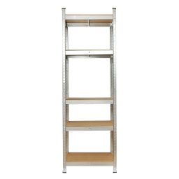 Raft metalic cu 5 polite MDF, 170x80x30 cm, 100 kg/polita, Breckner
