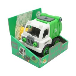 Jucarie Montessori masina de gunoi verde pentru copii 3+ ani, tip DIY