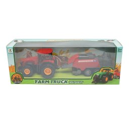 Tractor rosu cu remorca pentru copii 3+ ani, 30,4 x 8,5 x 8,3 cm