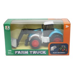 Tractor de jucarie albastru cu lama de zapada, 17,5 cm, copii 3+ ani