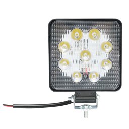 Lampa LED auto patrata 27W, 9 LED-uri, 10-60V, IP67, unghi 60°