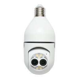 Camera de supraveghere tip bec E27 WiFi PTZ 1080P cu dubla lentila si iCSee