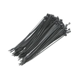 Faseta colier din plastic negru 2.5x160 mm, set 100 bucati Longroad