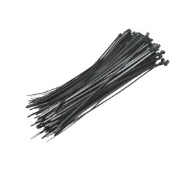 Fasete colier din plastic negre 2.5x200 mm, set 100 buc, Longroad
