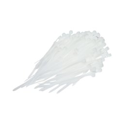 Faseta colier din plastic alb 3.6x100 mm, set 100 buc, Longroad