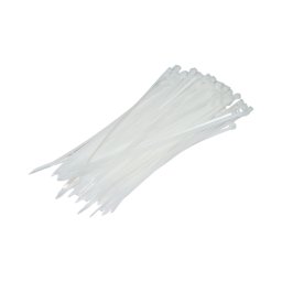 Faseta colier din plastic alb 3.5x200 mm, set 100 bucati, Longroad