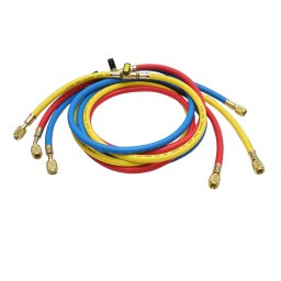 Set furtun cu robinet 180 cm, 3 culori, pentru încarcare freon R-410A