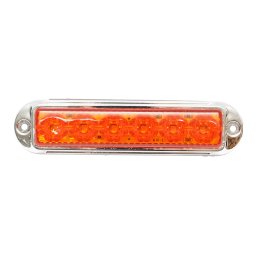 Lampa laterala de gabarit LED 12-24V galbena 155x37 mm cu rama cromata