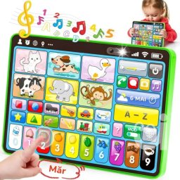 Tableta Educativa 3 in 1 Romana-Engleza - Activitati Logopedice si Jocuri, verde