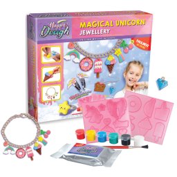 Set creativ Strigo HAPPY DOUGH ,,FA-TI PROPRIILE BIJUTERII", UNICORN