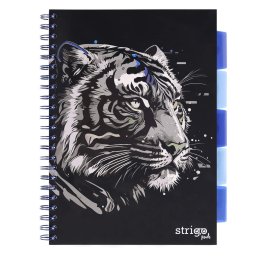 Caiet cu spirala si separatoare, STRIGO PADS Project Book TIGRU, A4, Dictando