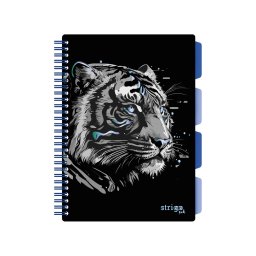 Caiet cu spirala si separatoare, STRIGO PADS Project Book TIGRU, B5, Dictando