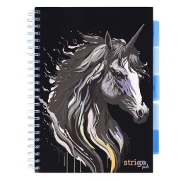 Caiet cu spirala si separatoare, STRIGO PADS Project Book UNICORN, A4, Dictando