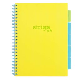 Caiet cu spirala si separatoare, STRIGO PADS Project Book Neon, A4, Dictando