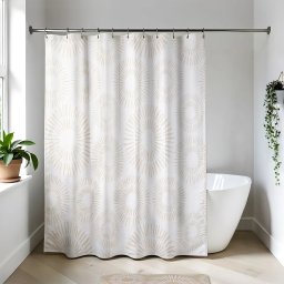 PERDEA DUȘ EVA 180X180 CM – DESIGN SPIRALE – ALB