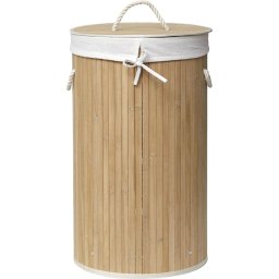Coș Rufe Bambus Rotund Cu Capac 45X19X64 Cm – Bamboo / In Organizatoare Baie