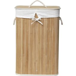 Coș Rufe Bambus Rectangular Cu Capac 35X23X64 Cm – Bamboo / In Organizatoare Baie